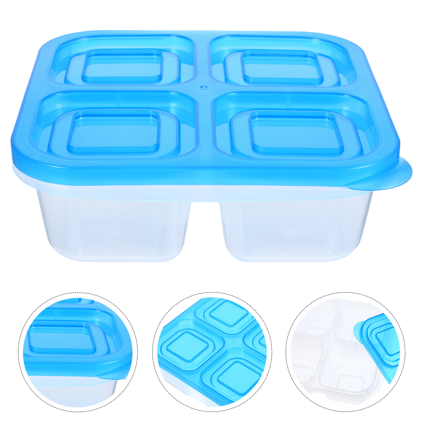 Food Snacks For Hiking - Four Compartment Bento Container Lightweight Portable
