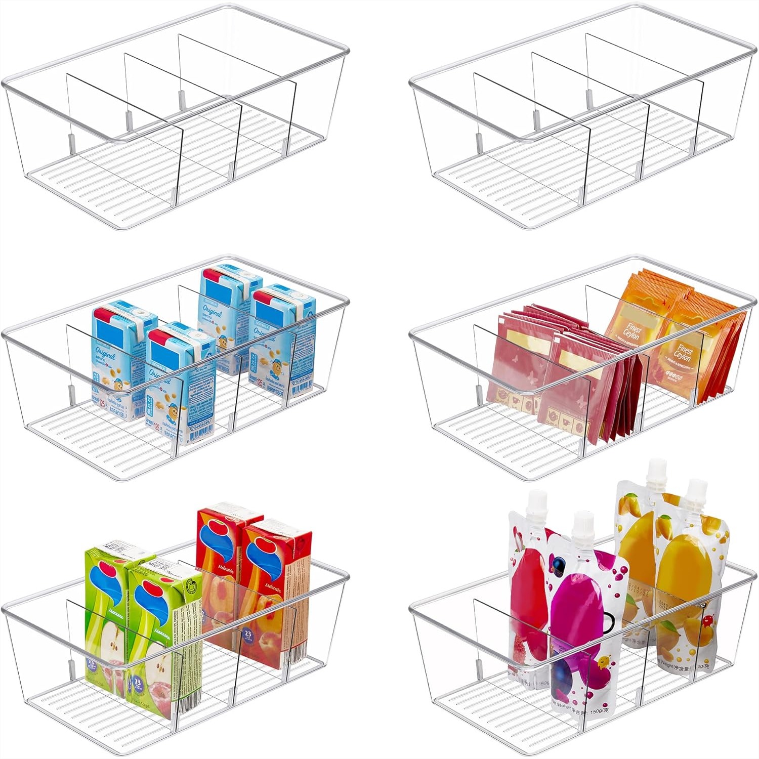 Food Snacks Images - 6 Pack Clear Plastic Food Storage