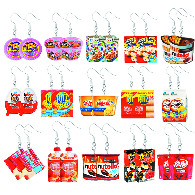 Food Snacks With Iron - Earrings for Women 2D Acrylic Cute