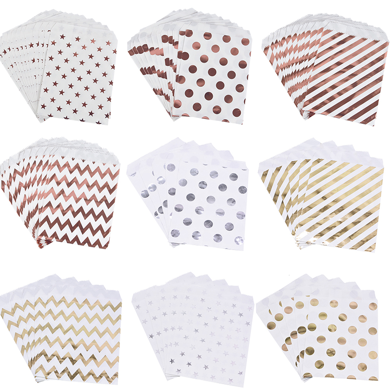 Food Like Snacks - 25/50pcs Rose Gold Candy Paper Bag