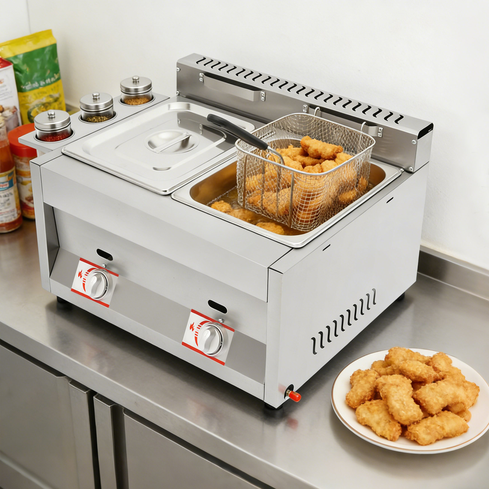 Food Energy Snacks - 6Lx2 Dual Tank Commercial Gas Deep