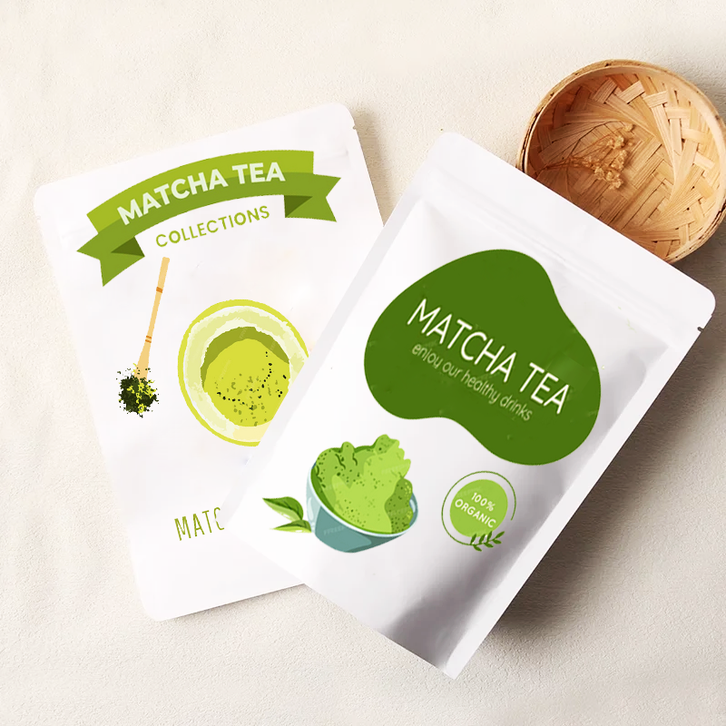 Food Snacks For Christmas - Customized White Kraft Paper Ziplock Packaging