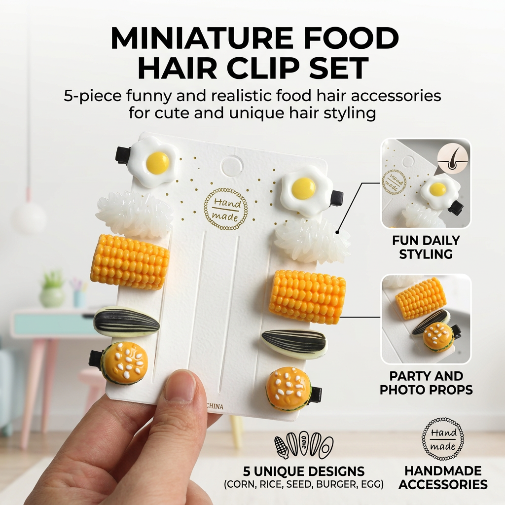 Mini Food Hair Clips Set Reali – обзор и цена Food Like Snacks