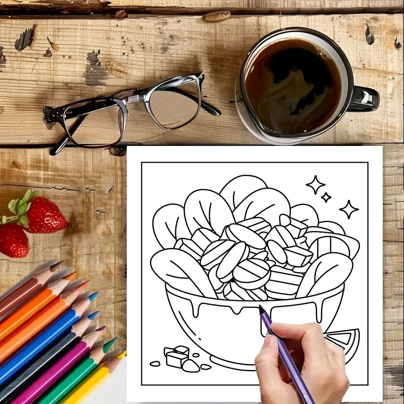 Easy Food and Snacks Coloring  – обзор и цена Food Snacks Coloring Book