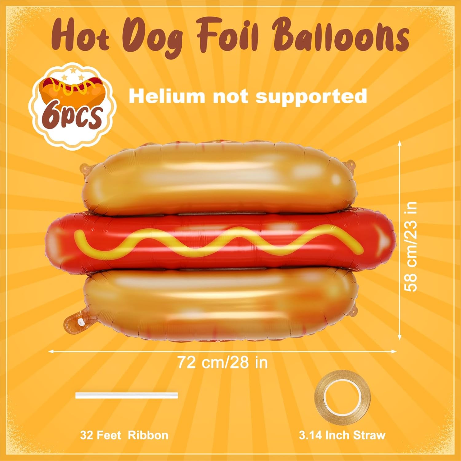 6Pcs Giant Hot Dog Balloons, F – обзор и цена Food Giant Snacks