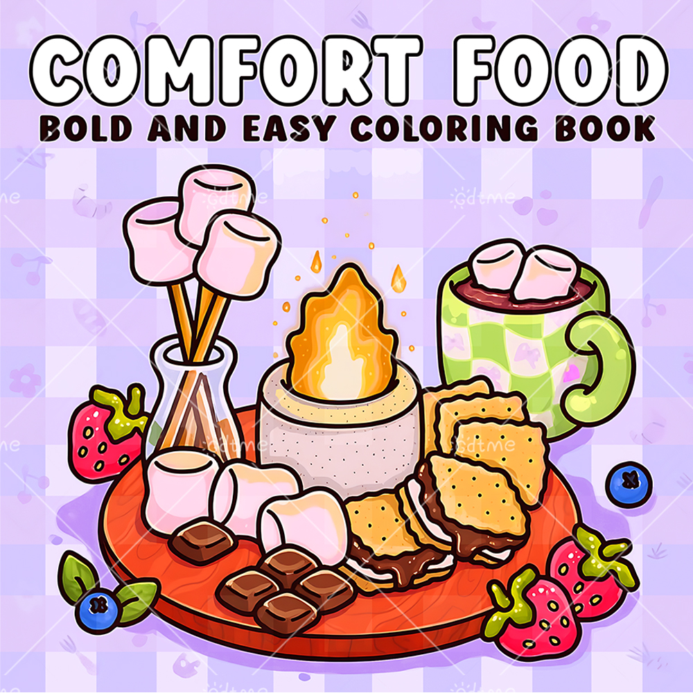 COMFORT FOOD BOLD AND EASY 24  – обзор и цена Food Snacks Coloring Book