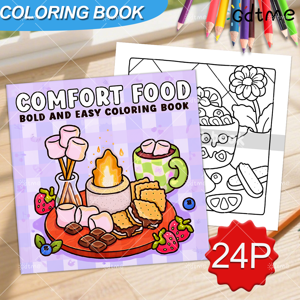 COMFORT FOOD BOLD AND EASY 24  – обзор и цена Food Snacks Coloring Book