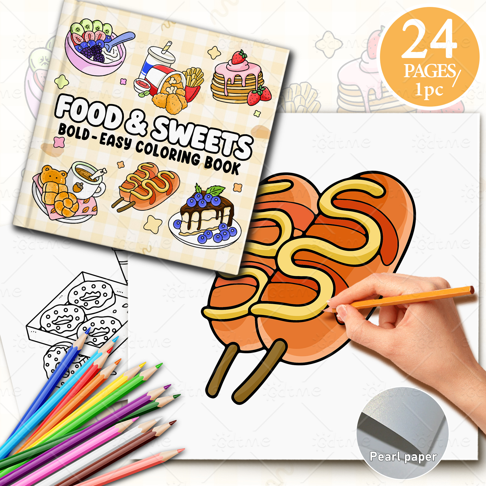 FOOD SWEETS Bold-easy Patterns – обзор и цена Food Snacks Coloring Book