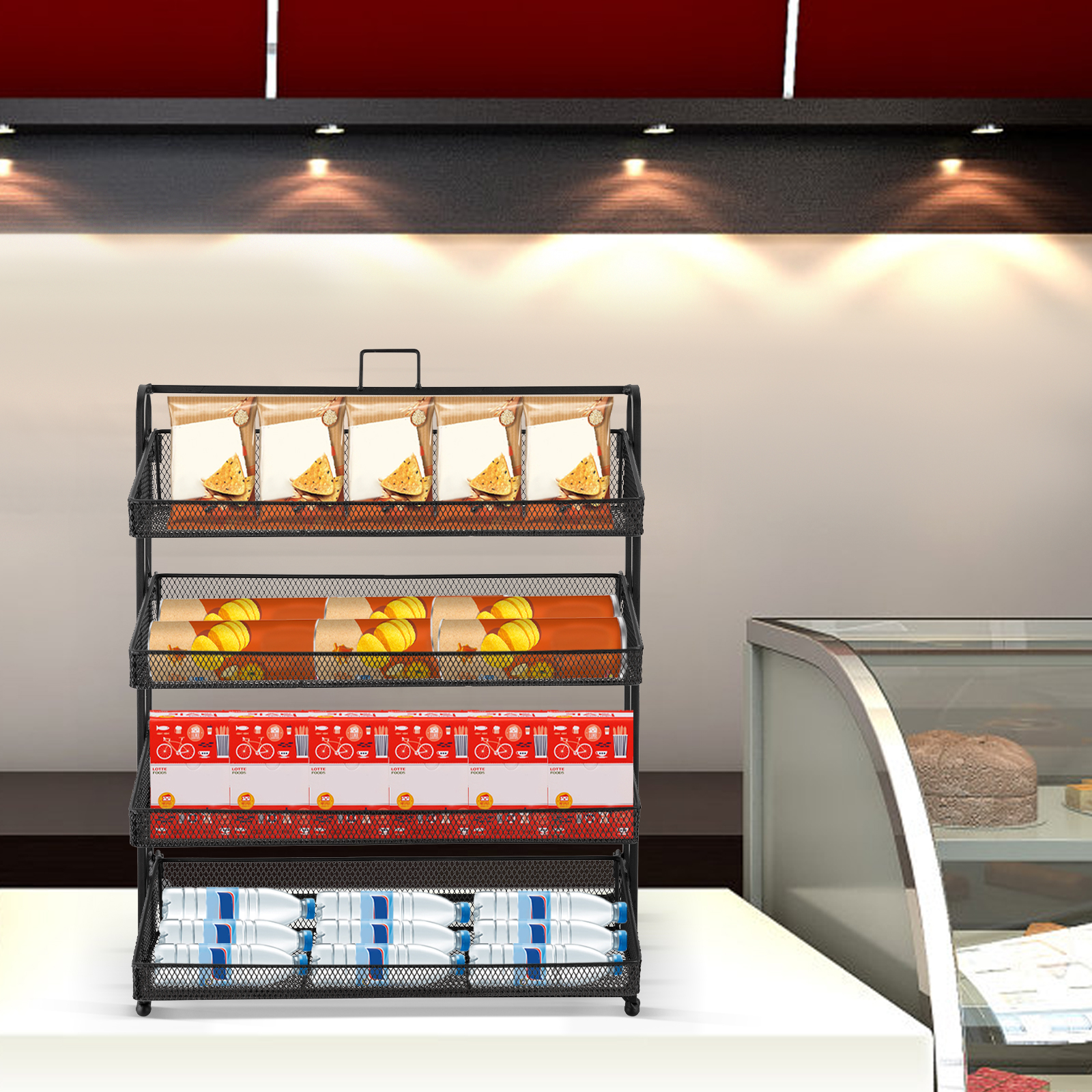 4 Tiers Retail Candy Display R – обзор и цена Food Snacks With Iron