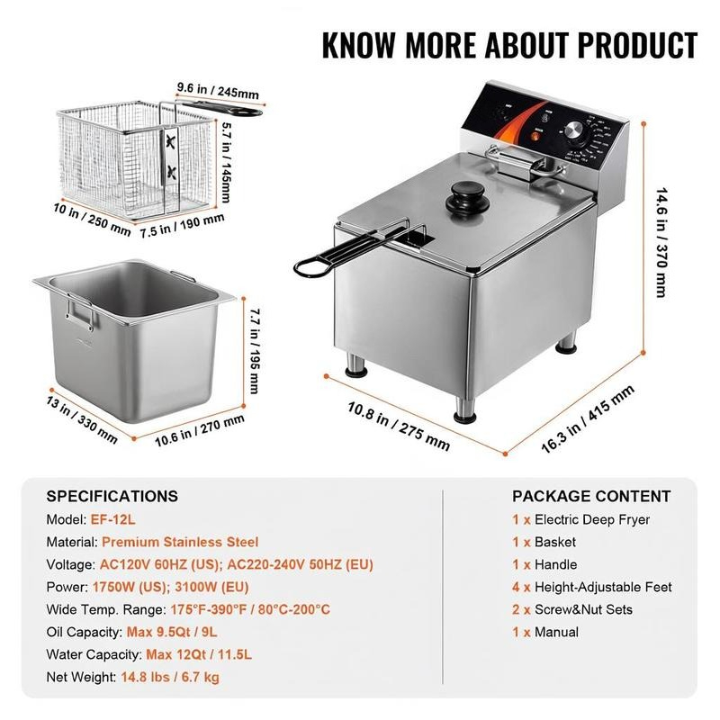 Tabletop Frying Machine 12Qt / – обзор и цена Foods X