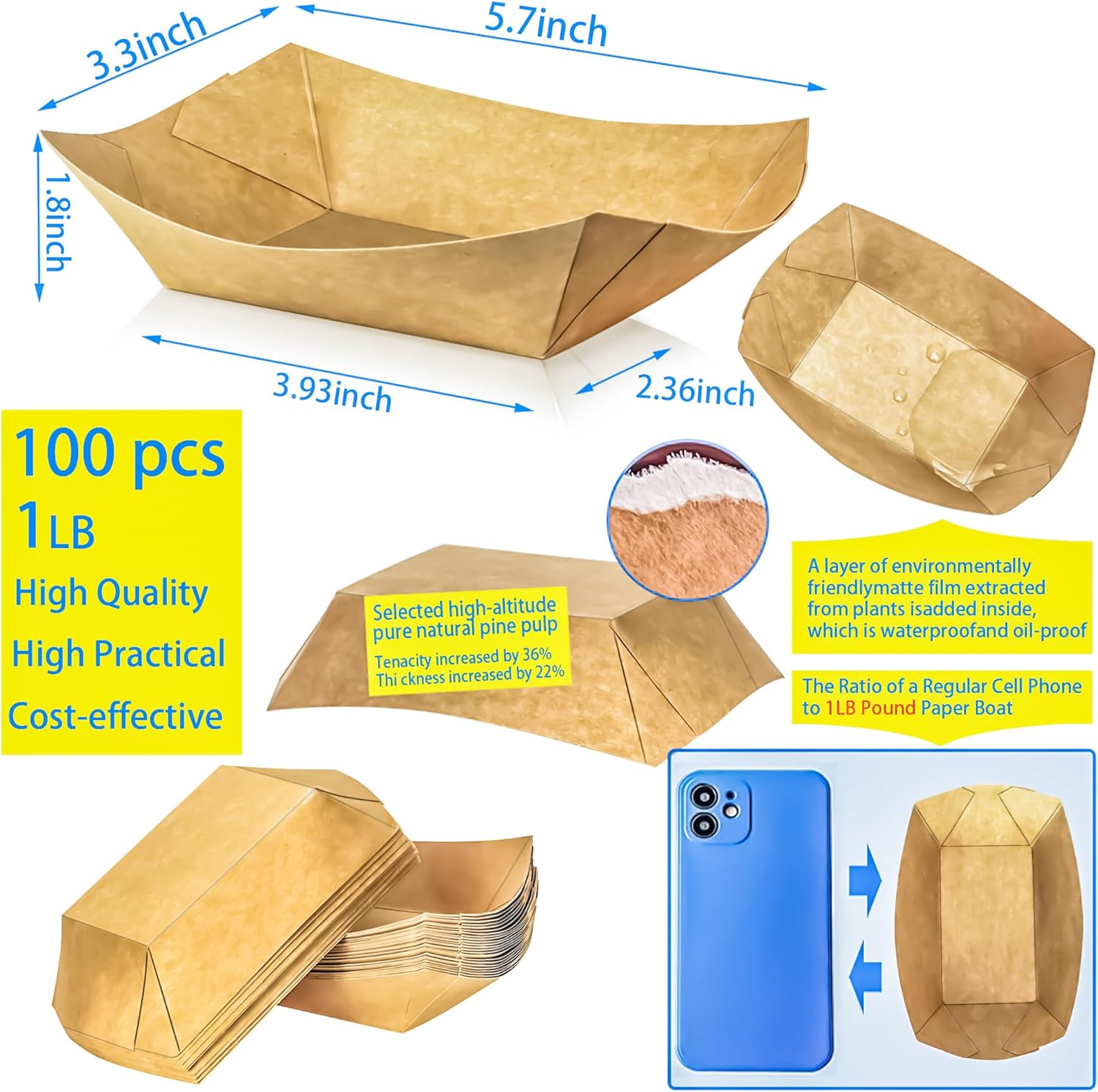 100 Pack 1lb Kraft Paper Food  – обзор и цена Food Snacks Images