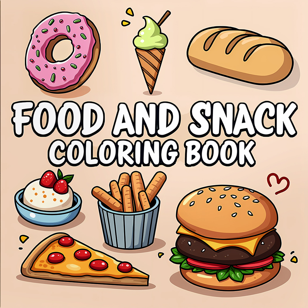 FOOD AND SNACK Coloring Book F – обзор и цена Food Snacks Coloring Book