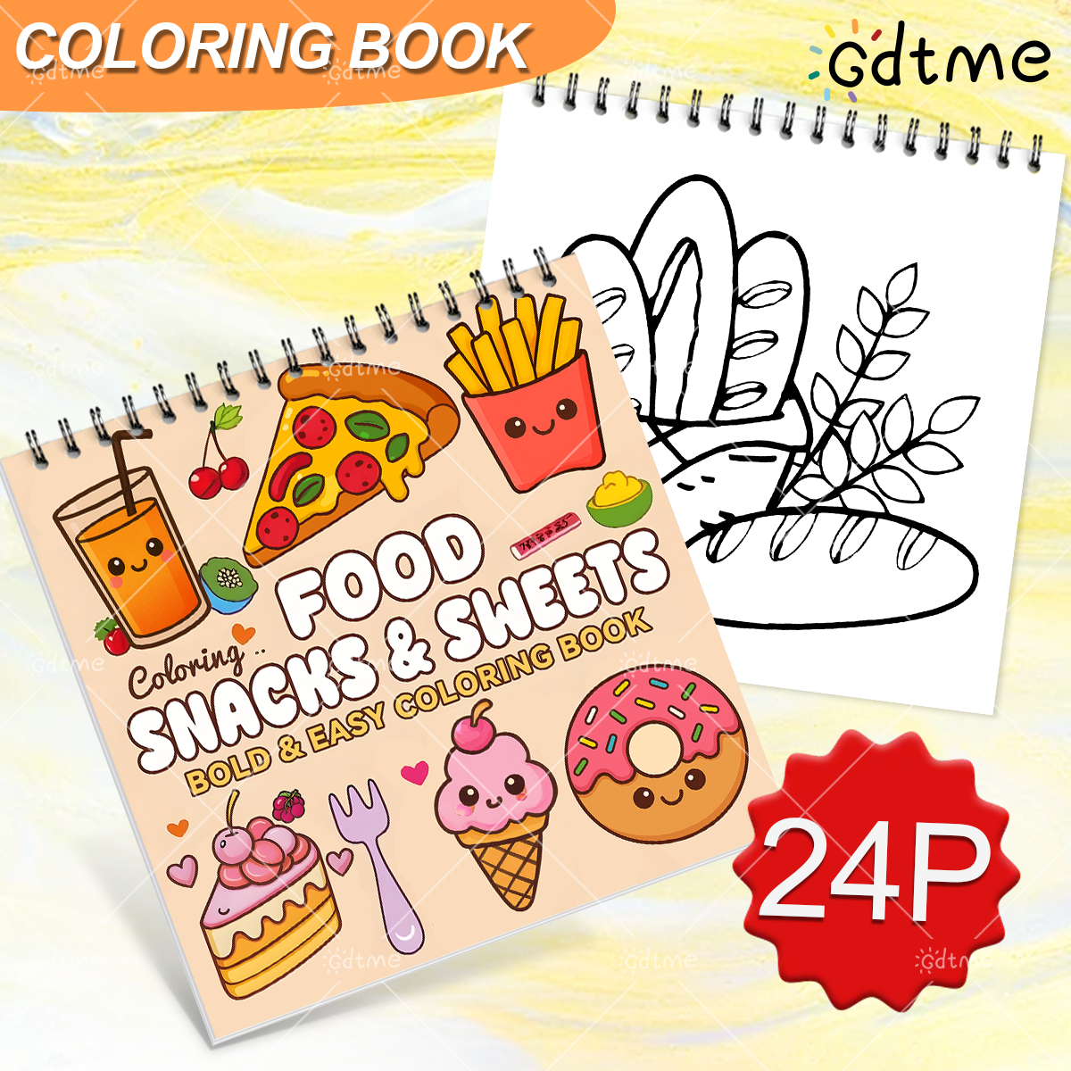 FOOD SNACKS & SWEETS Themed Co – обзор и цена Food Snacks Coloring Book