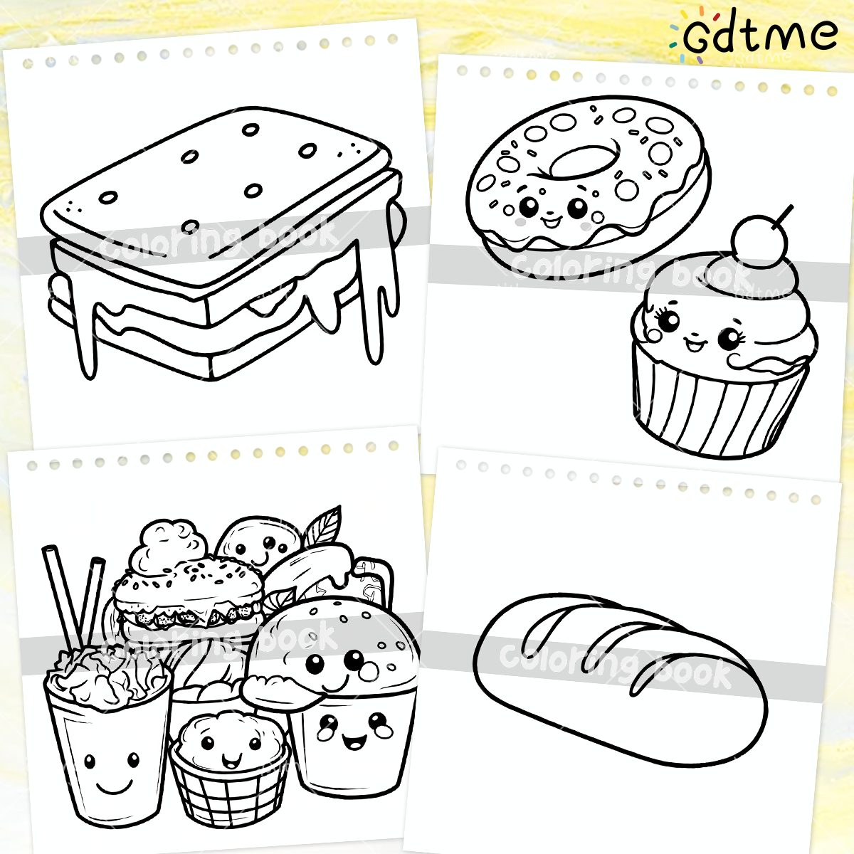 FOOD SNACKS & SWEETS Themed Co – обзор и цена Food Snacks Coloring Book