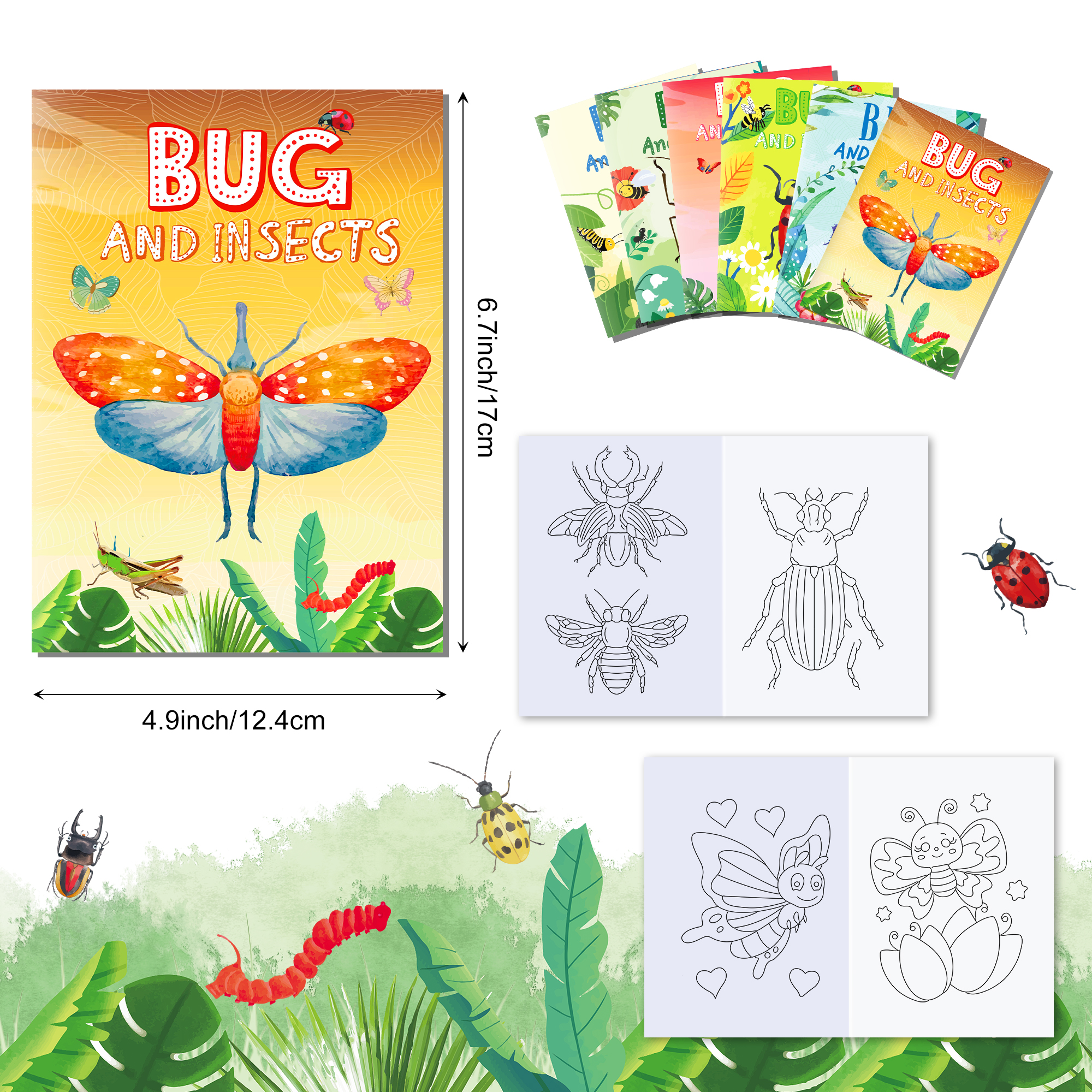 12pcs Cartoon Insect Bug Sprin – обзор и цена Food Snacks Coloring Book