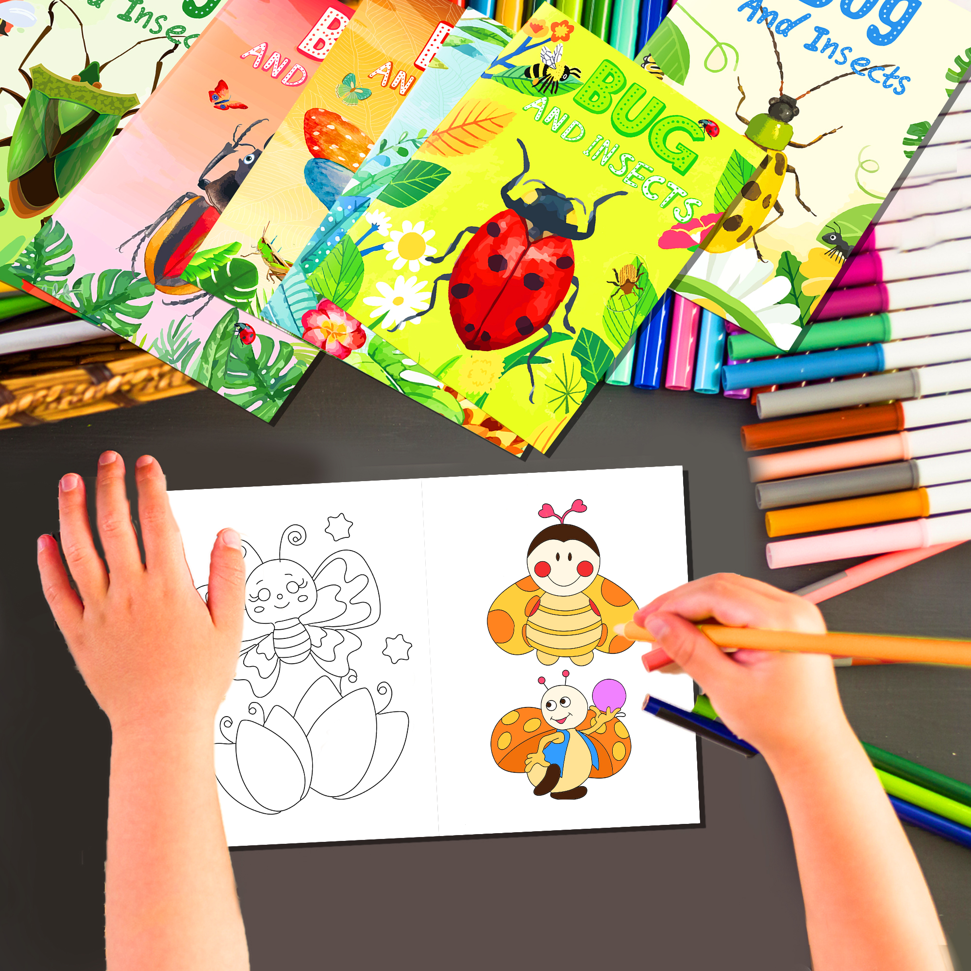 12pcs Cartoon Insect Bug Sprin – обзор и цена Food Snacks Coloring Book