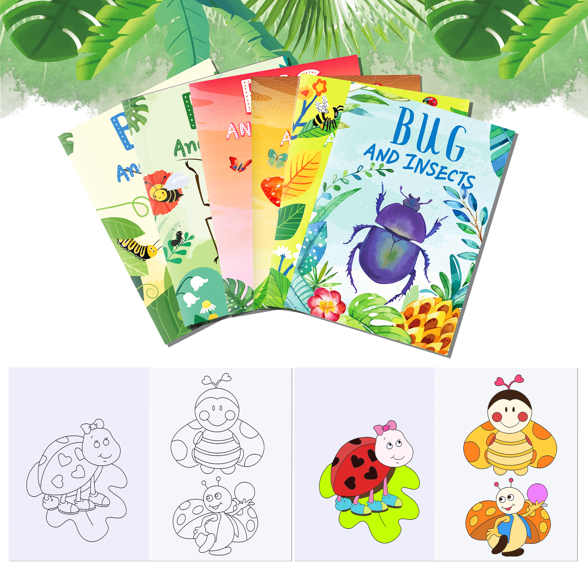12pcs Cartoon Insect Bug Sprin – обзор и цена Food Snacks Coloring Book
