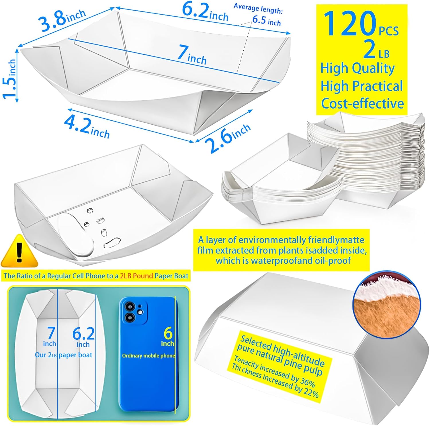 120 Pack 2lb Paper Food Boat T – обзор и цена Food Snacks Images