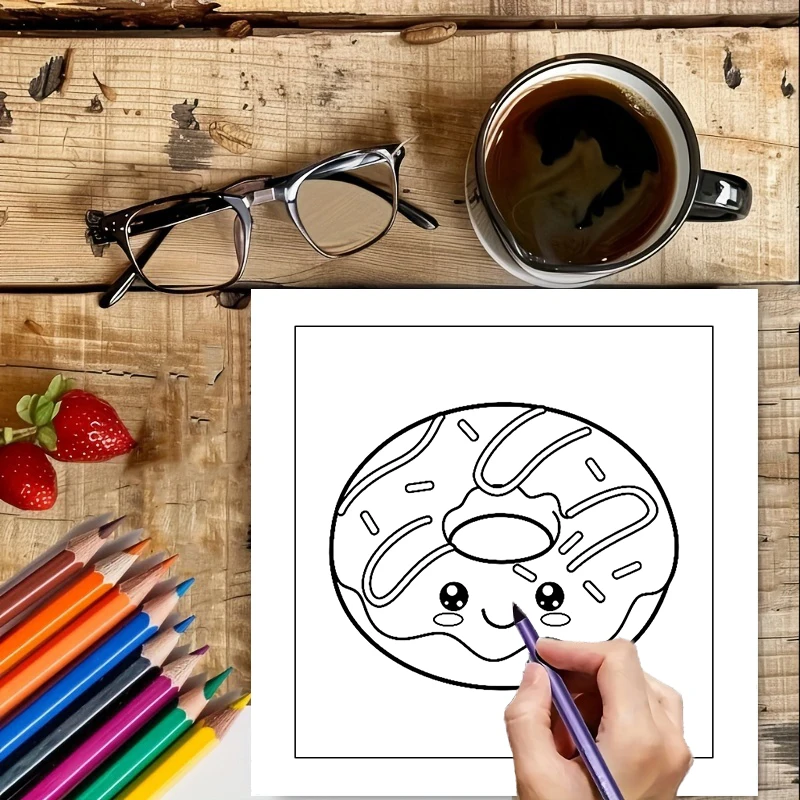 Food and Snacks Coloring Book  – обзор и цена Food Snacks Coloring Book