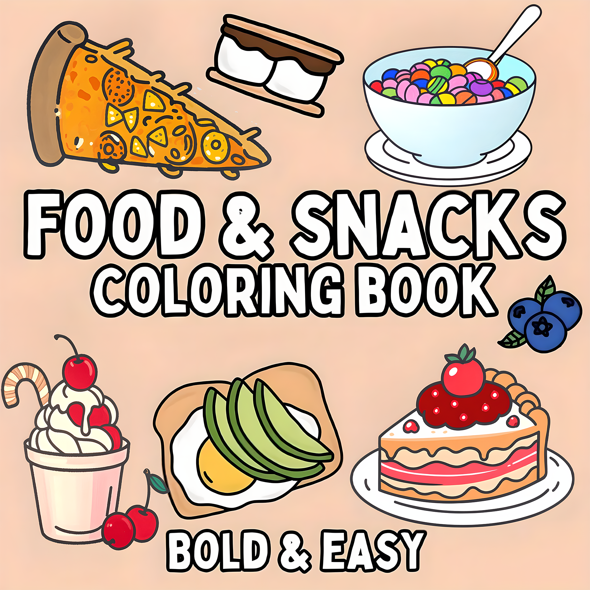 Delicious Food & Snack Themed  – обзор и цена Food Snacks Coloring Book
