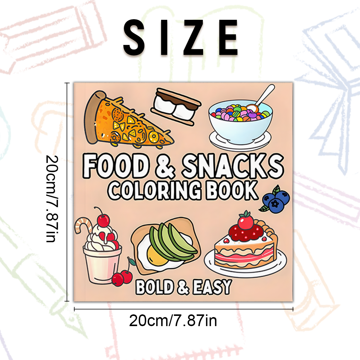 Delicious Food & Snack Themed  – обзор и цена Food Snacks Coloring Book
