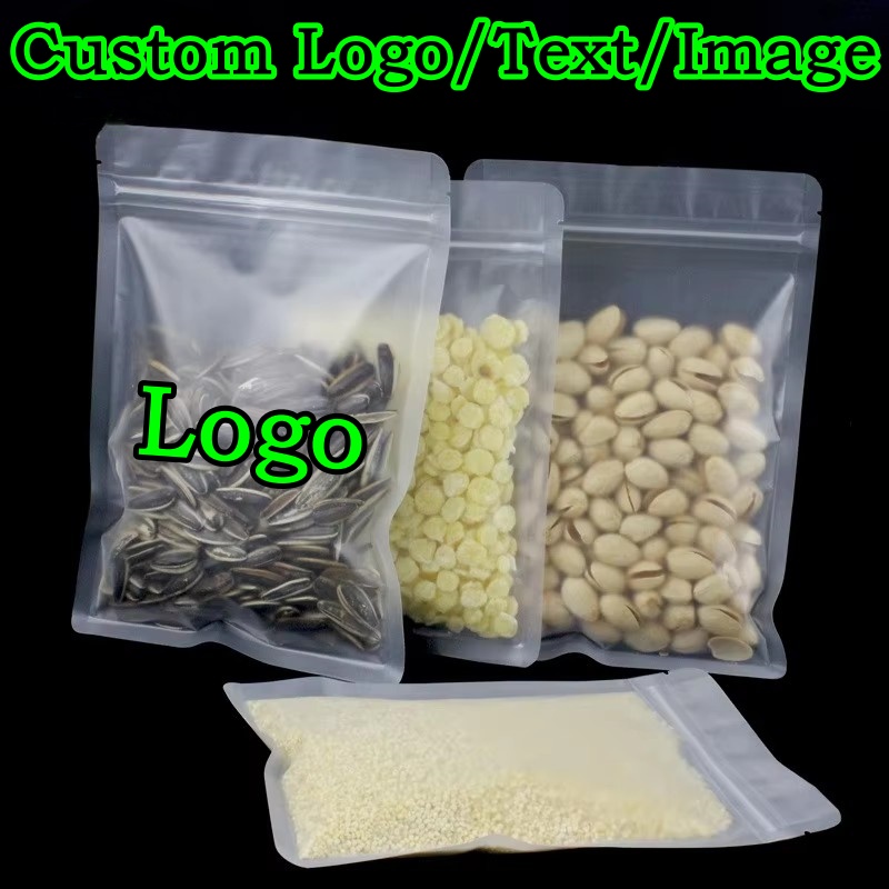 100PCS Frosted Plastic Ziplock – обзор и цена Logo Food Snack