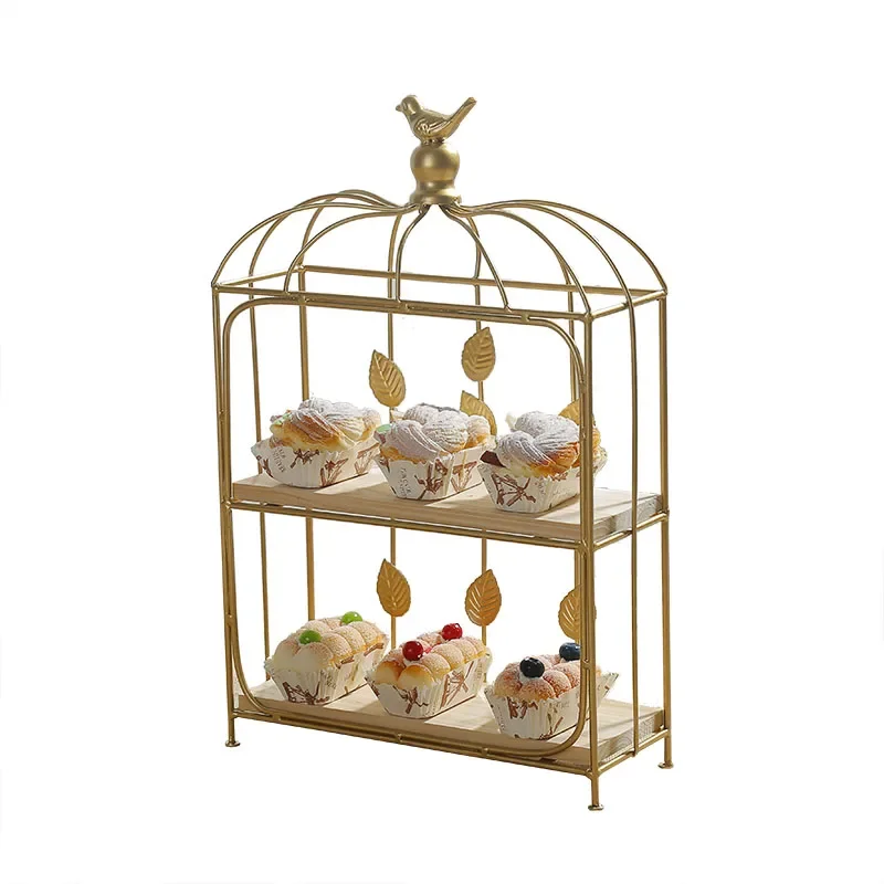 -Double Birdcage Wooden Desser – обзор и цена Food Snacks With Iron