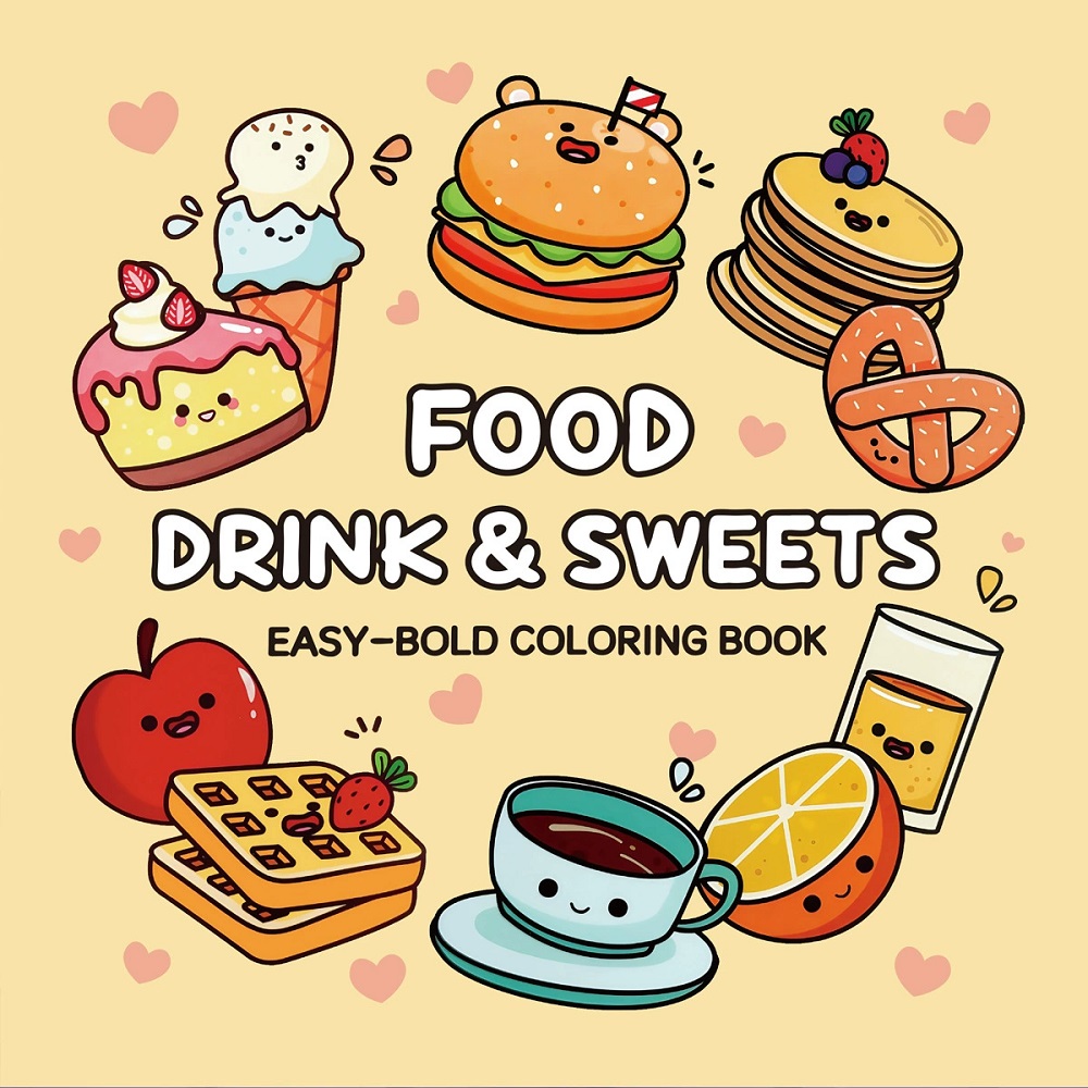 Food Drink & Sweets Easy-bold  – обзор и цена Food Snacks Coloring Book
