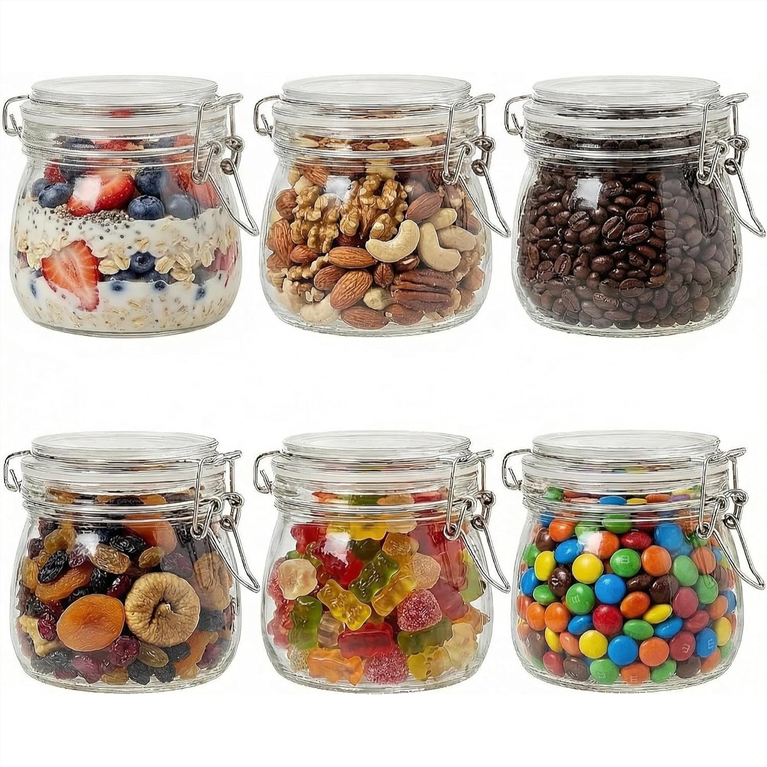 17oz Airtight Glass Jars, 6 Pa – обзор и цена Food Snacks Images
