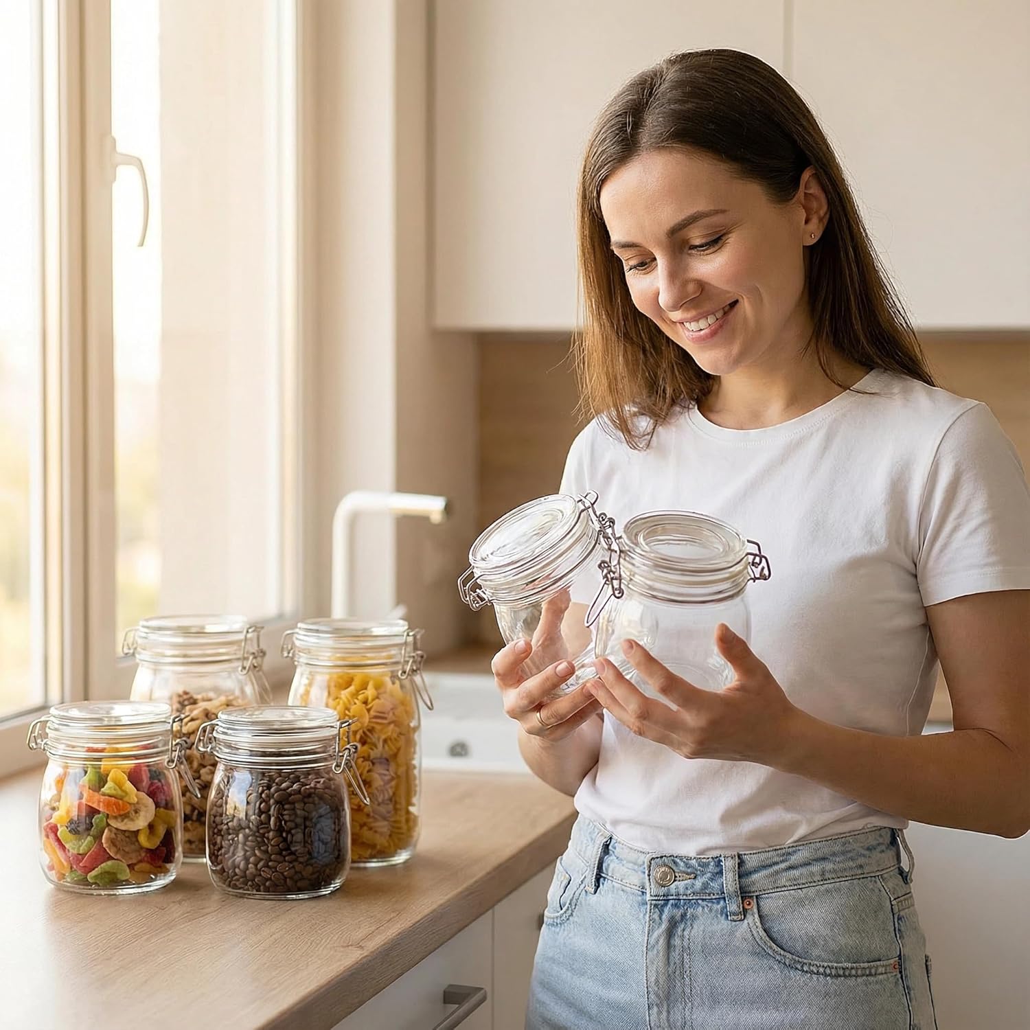 17oz Airtight Glass Jars, 6 Pa – обзор и цена Food Snacks Images