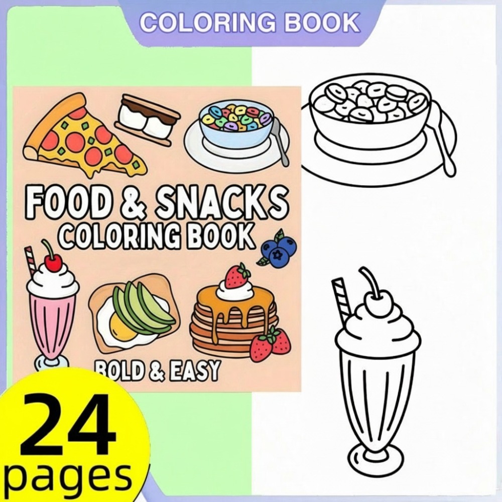 Food and Snacks Coloring Book  – обзор и цена Food Snacks Coloring Book