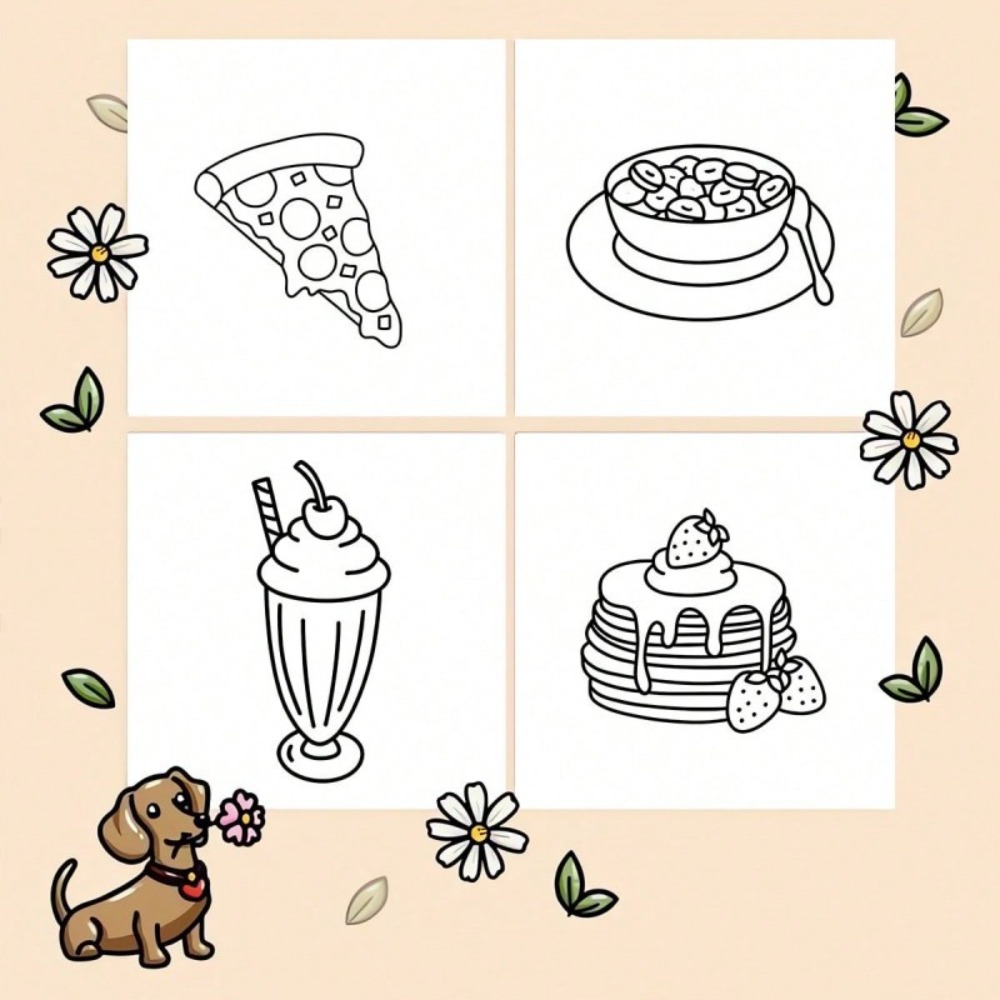 Food and Snacks Coloring Book  – обзор и цена Food Snacks Coloring Book