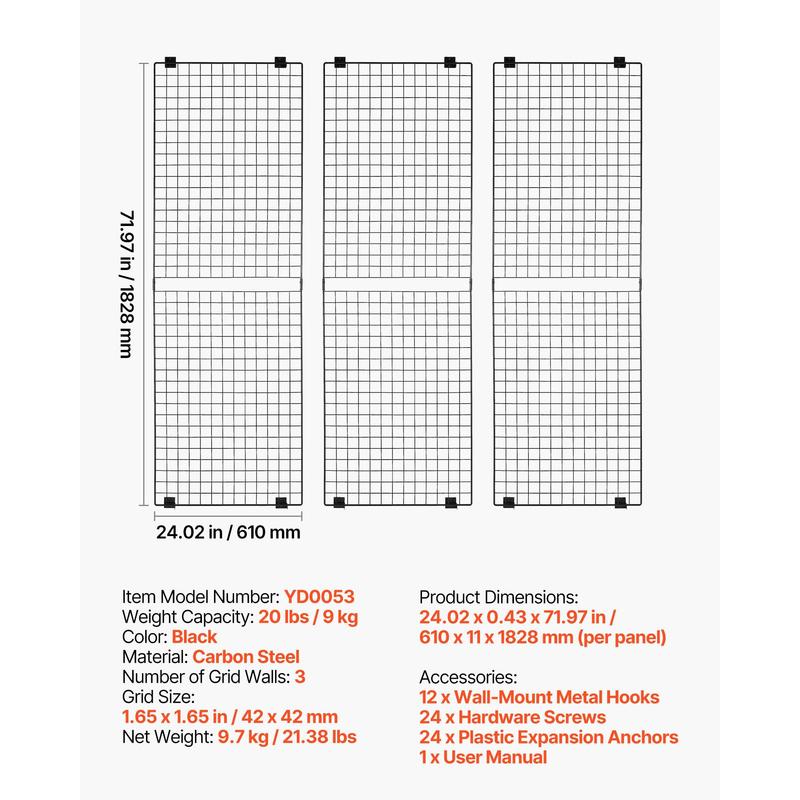 3 Packs Grid Wall Panels, 2 x  – обзор и цена Foods X