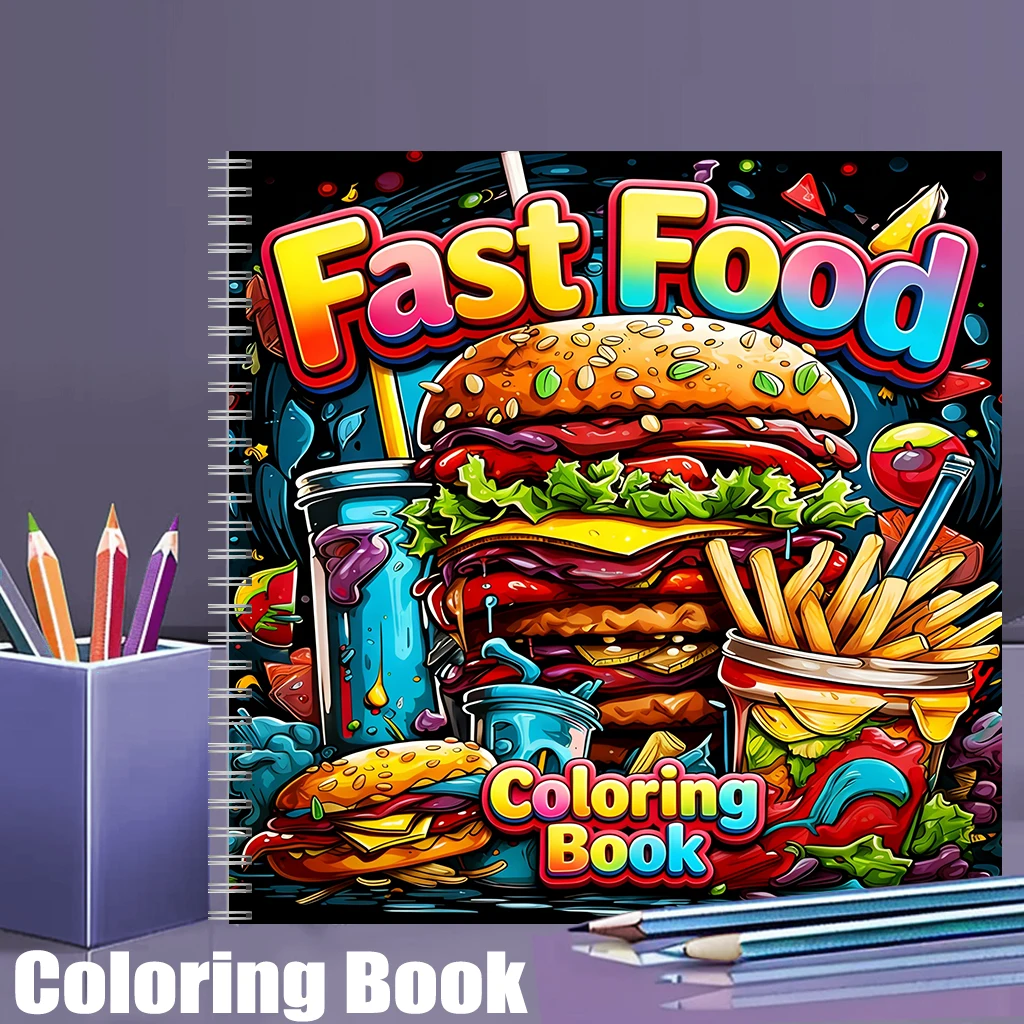 Fast Food Coloring Book for Ad – обзор и цена Food Snacks Coloring Book